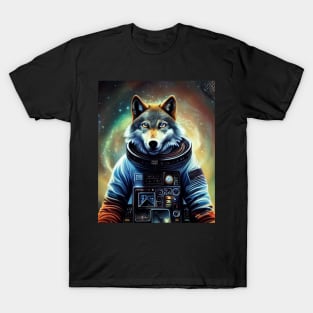 Cute Wolf In Spacesuit T-Shirt